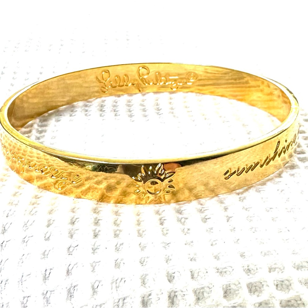 Lily Pulitzer Gold Plated “Sunshine” Bangle Bracelet NWOT